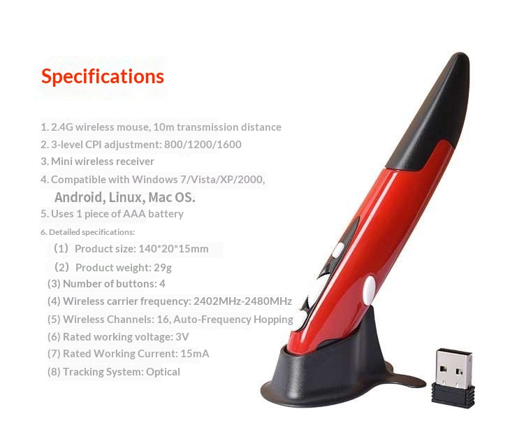 Digitex 2,4-GHz-Funkstift, personalisierter, kreativer, vertikaler Stift in Stiftform, Computer-Stylus-Maus, Geschenk, Fabrikpreis_voghion.com