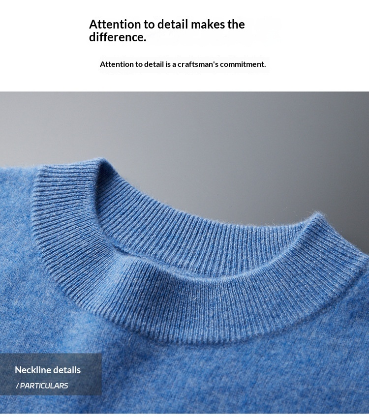 boy Boy Boy Boy Autumn Winter Pure 100% Wool Half Turtleneck Pullover Thickened Plus Size Cashmere Sweater Men Inner Layer Base Shirt_voghion.com