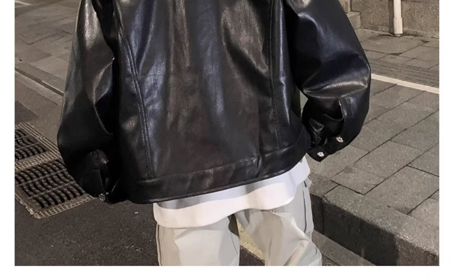 Ragazzo europeo e americano High Street Hip Hop Motociclista Uomo Trendy High-end Cool Retro PU Pelle Corta Imbottita Spalla_voghion.com