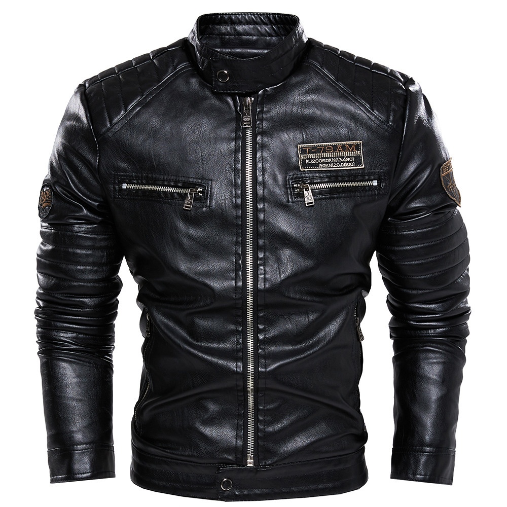 Manteau d'automne et d'hiver pour garçon, doublé polaire, en PU, grande taille, style européen-américain, en cuir._voghion.com