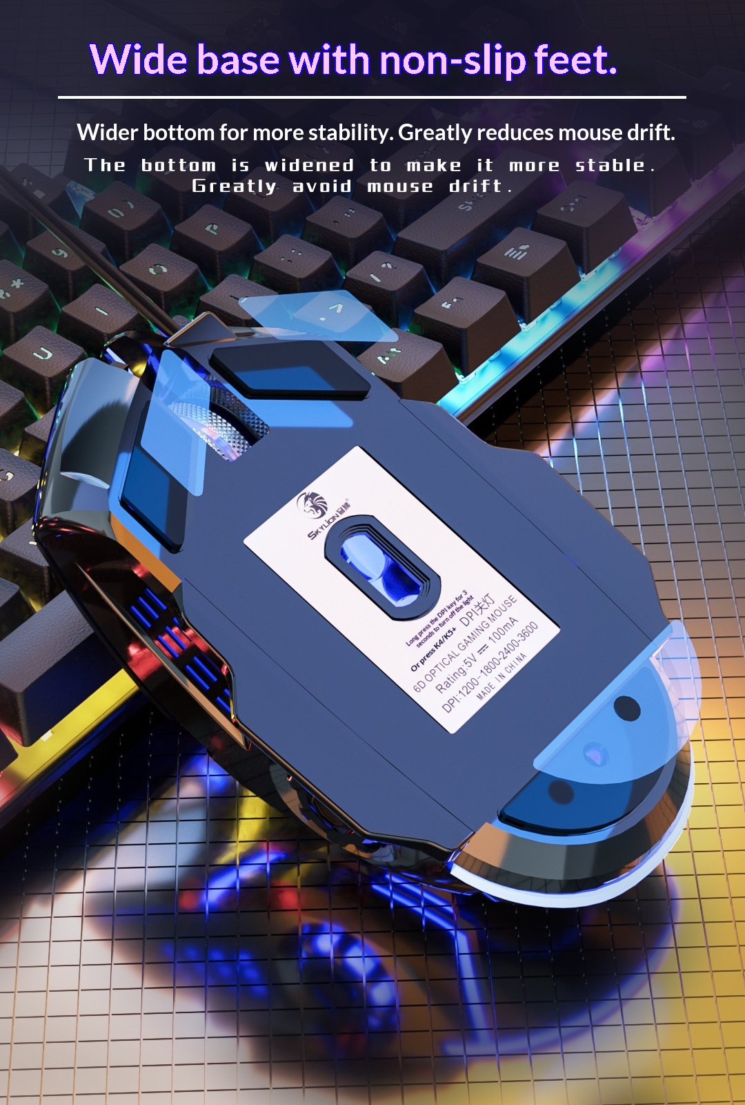 Digitex Digitex Digitex Qiongshu F7 Wired USB Silent Sound Lighted Weighted Gaming Office Home Desktop Laptop Universal Mouse_voghion.com