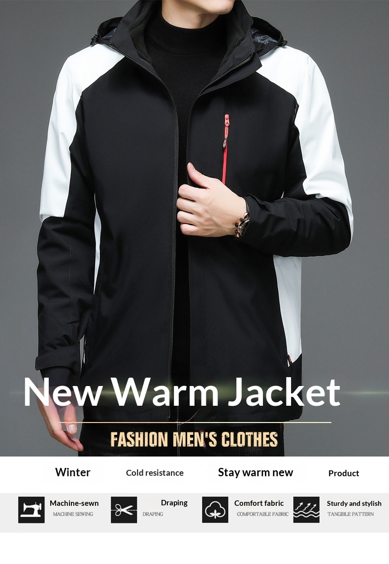 boy Boy 2025 New Detachable Outdoor Thickened Men's Jacket Three-in-One Coat_voghion.com