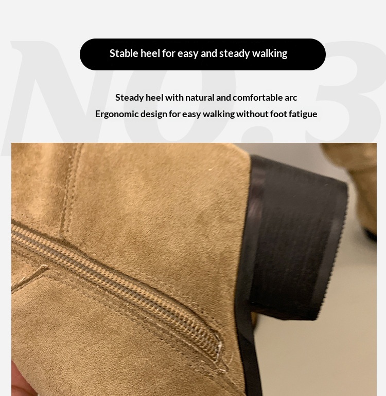 ShoeGlobe ShoeGlobe ShoeGlobe Chunky Heel Pointed Toe Suede Slim Long Women's Shoes 2025 New Autumn Winter Korean Style Over-the-Knee Riding Boots_voghion.com