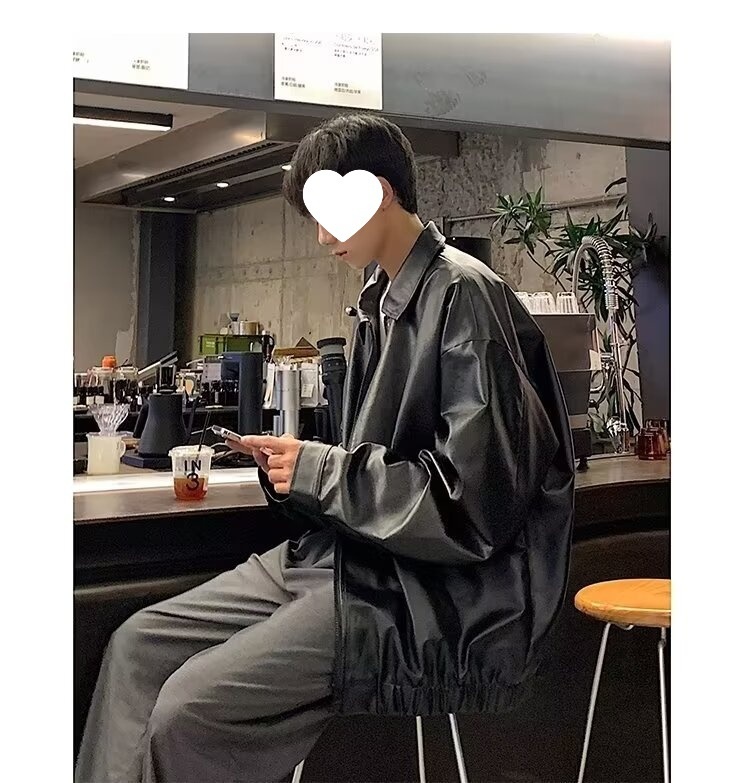 Giacca da aviatore in pelle PU da uomo, alla moda di strada europea e americana, alla moda, alla moda, alla moda_voghion.com