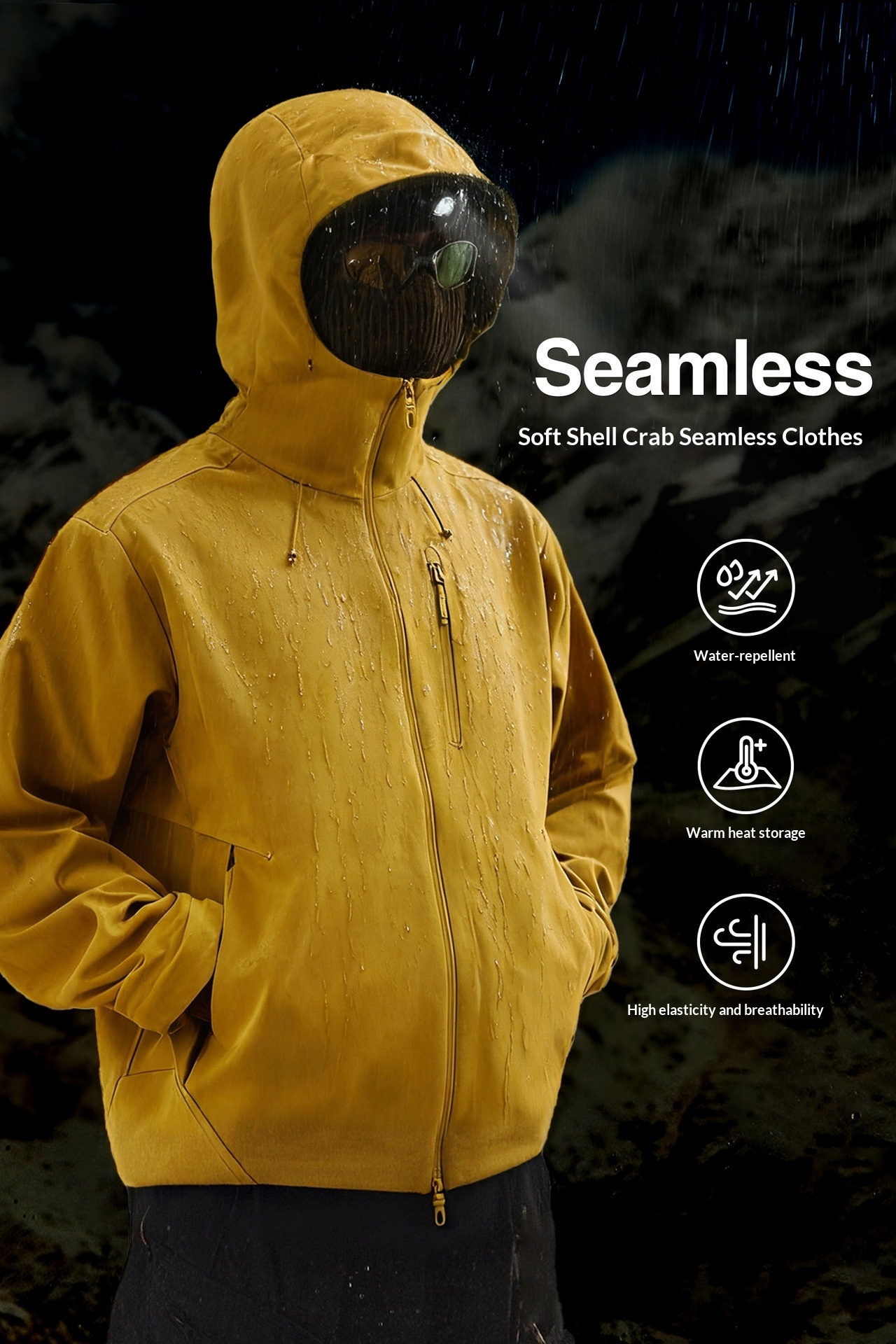 boy Boy Jie Zhan Men's Clothing|Soft Shell Crab Seamless Charge 25 Winter New Product Urban Outdoor Windproof Waterproof Jacket_voghion.com