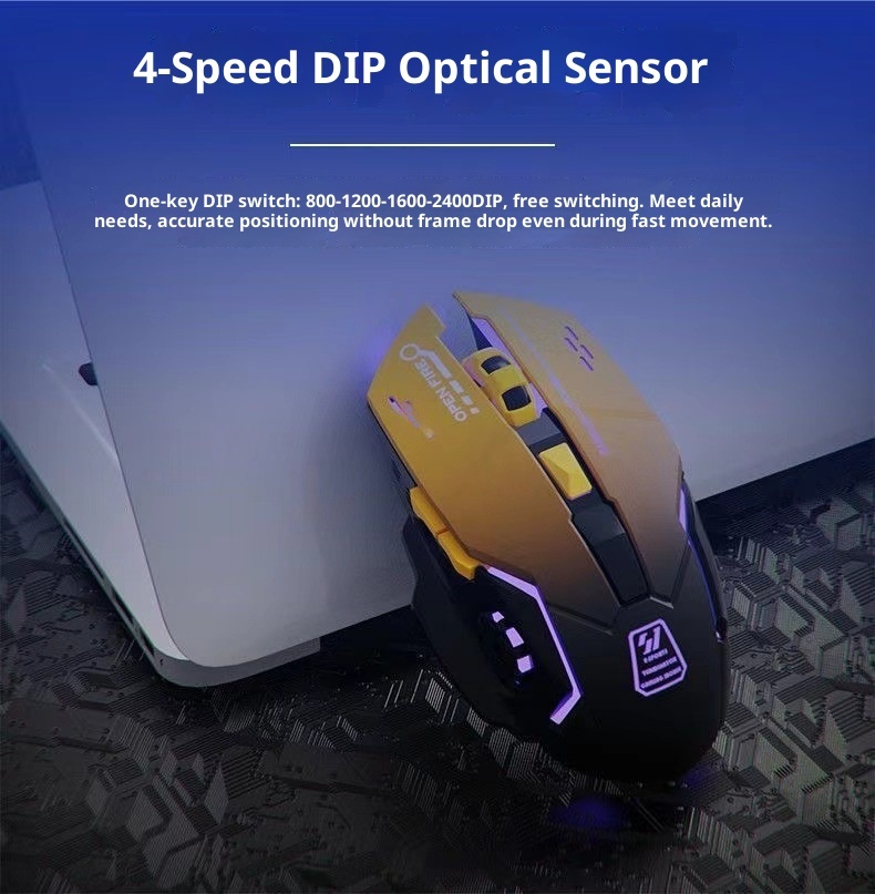 Digitex Digitex Digitex Grenzüberschreitender Großhandel E-Sport Mechanische Gaming Mehrfarbige Coole Kabellose Maus Desktop Notebook Business_voghion.com