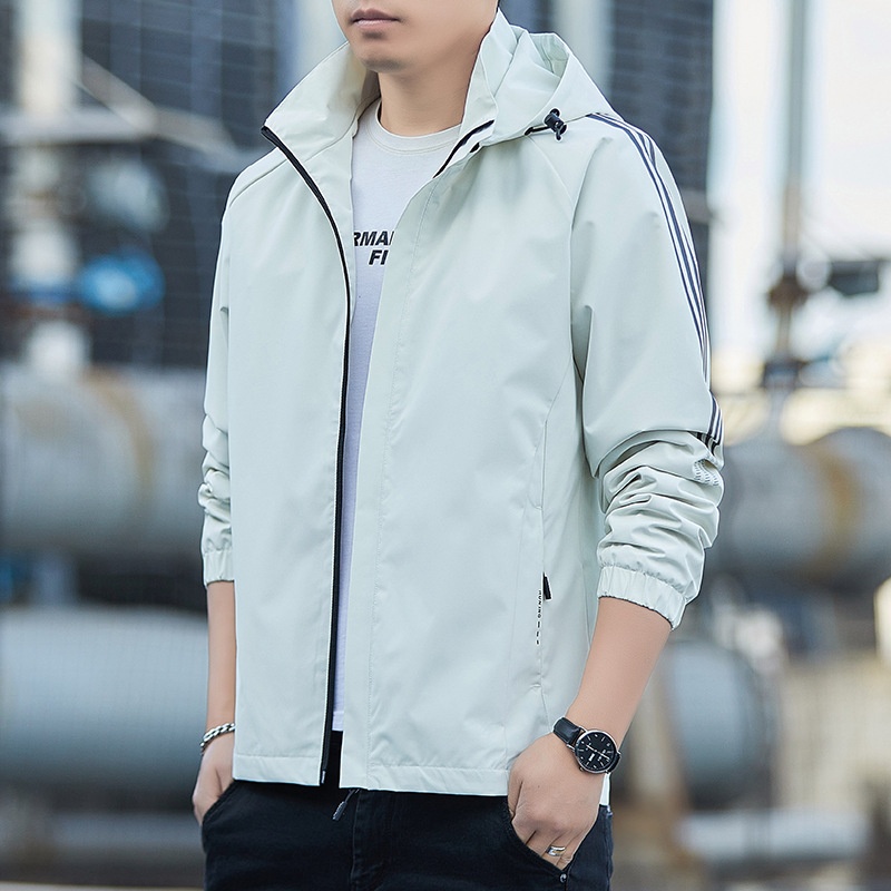 Giacca da ragazzo Primavera Autunno 2024 Nuovo stile Trendy Brand Giacca a vento da uomo alla moda casual con cappuccio Abbigliamento da lavoro_voghion.com