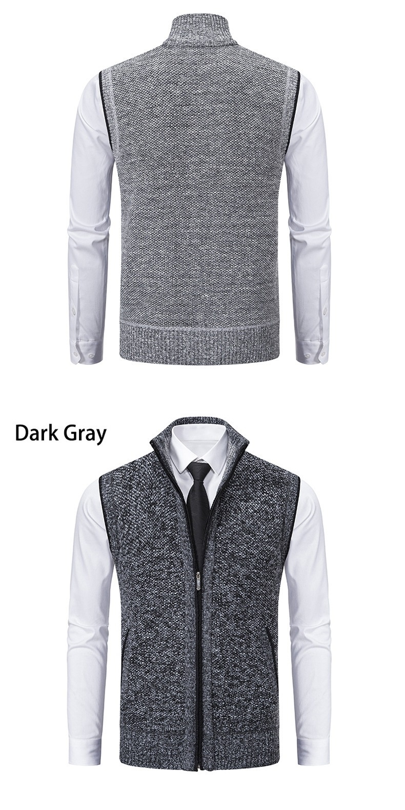 ragazzo ragazzo ragazzo autunno inverno gilet con fodera in pile giacca in maglia spessa e larga da uomo maglione cappotto con collo alto cardigan all'ingrosso_voghion.com