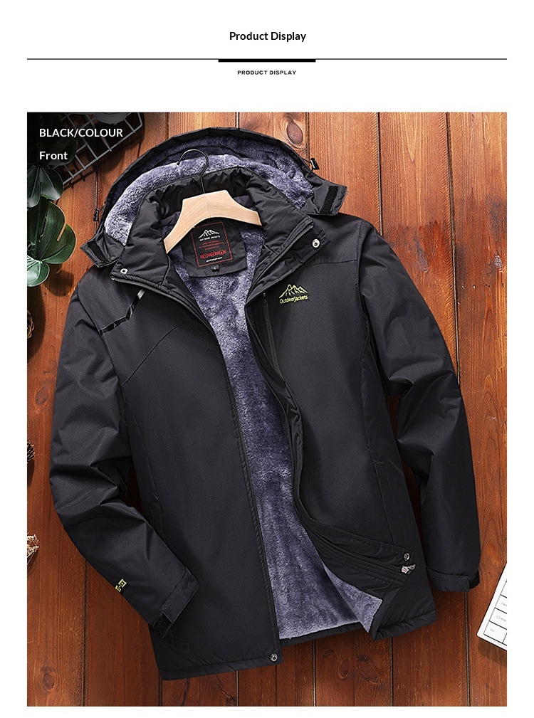 Veste softshell chaude et épaisse doublée polaire pour homme, taille L, idéale pour l'hiver et l'alpinisme._voghion.com