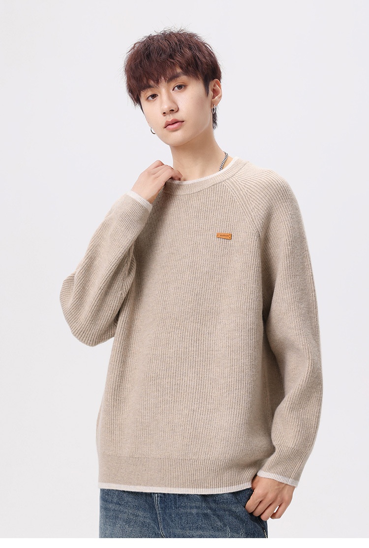 boy Boy Boy Boy Heavyweight Acrylic Yuanbao Needle Lazy Style Sweater Men's Loose Knitwear Thickened Coat_voghion.com