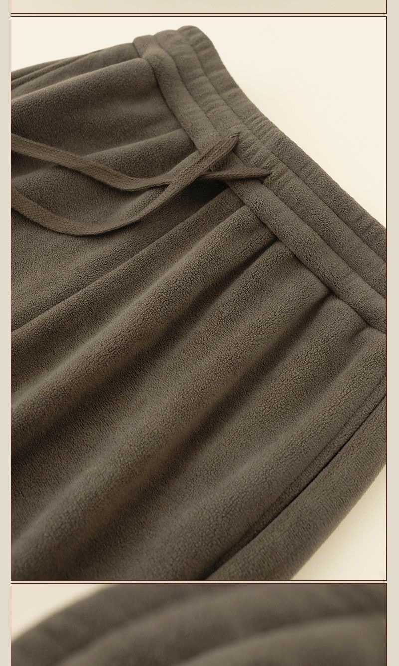 boy Autumn New Double-Sided Men's Large Size Cuffed Sweatpants Thickened Fleece Winter Unisex Sports Pants_voghion.com