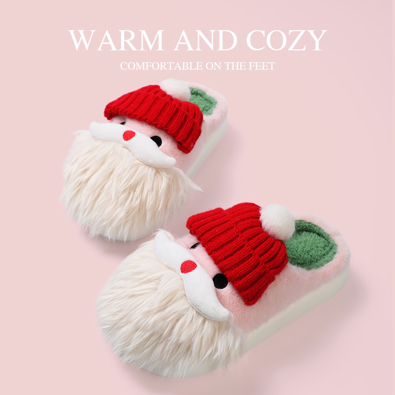 Zees graziose pantofole natalizie in cotone da donna, nuovo stile 2025, comode con una morbida imbottitura, adatte per l'autunno_voghion.com