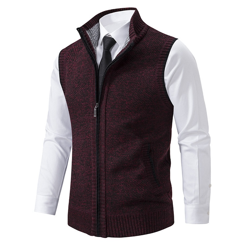 ragazzo ragazzo ragazzo autunno inverno gilet con fodera in pile giacca in maglia spessa e larga da uomo maglione cappotto con collo alto cardigan all'ingrosso_voghion.com