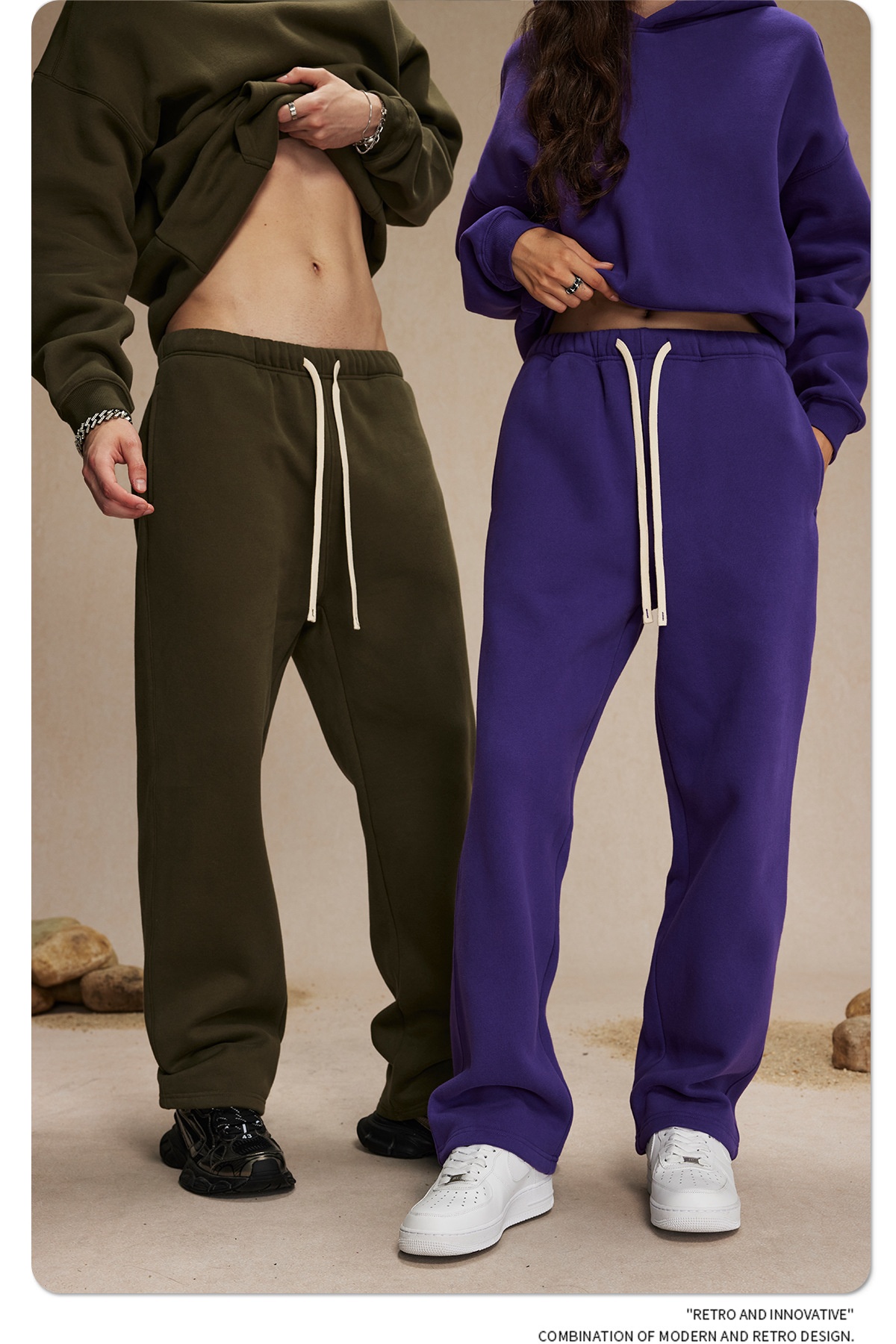 boy 2025 Autumn Winter New 350g Thick Straight Fleece Lined Solid Color Men's Loose Fit Sports Casual Long Pants Men_voghion.com
