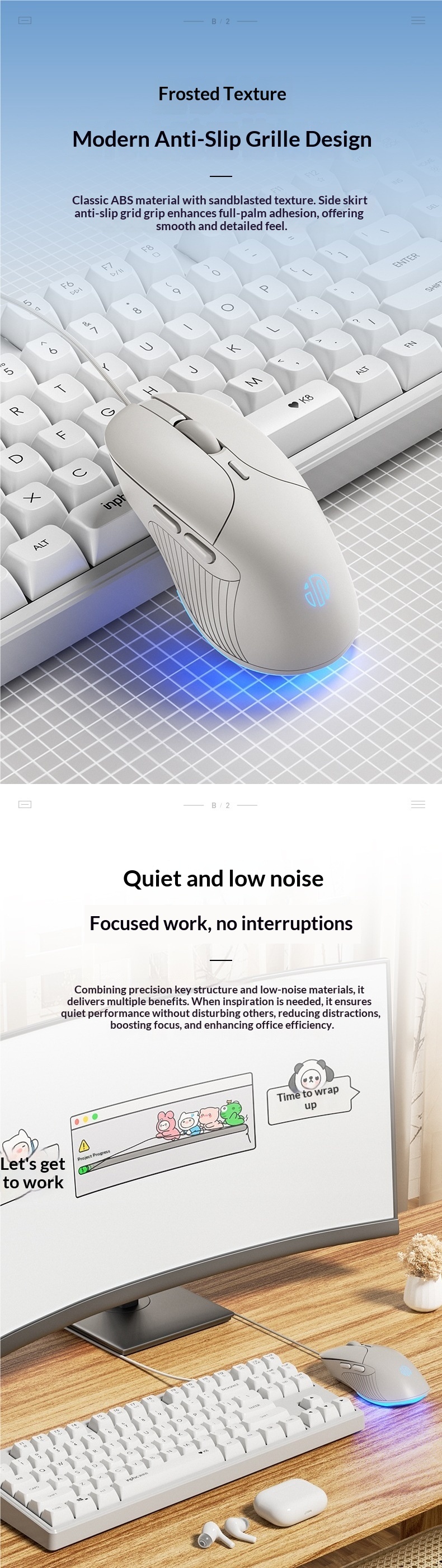 Digitex Digitex B2 Wired Mouse Silent Noiseless Office Gaming E-sports Computer Laptop Ergonomic Mechanical_voghion.com