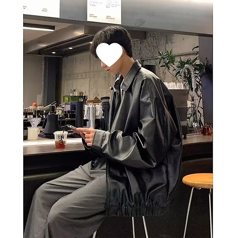 Giacca da aviatore in pelle PU da uomo, alla moda di strada europea e americana, alla moda, alla moda, alla moda_voghion.com