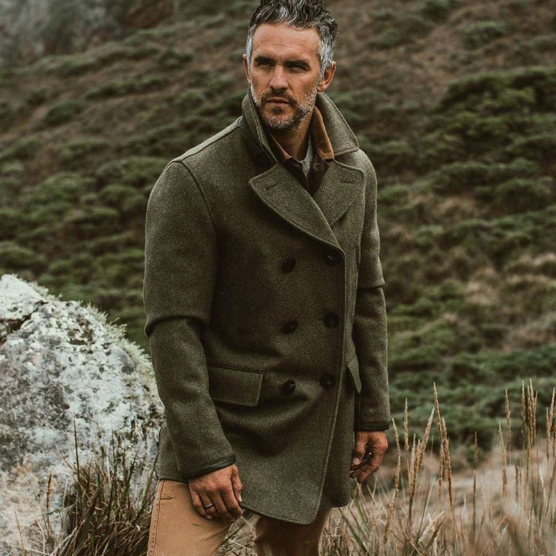 boy In Stock Men's 2023 Dragon And Phoenix Coat Autumn Winter Woolen Material Foreign Trade Thickened Long Double-Breasted_voghion.com