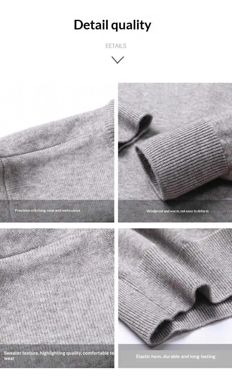 boy Boy Boy Boy 2025 Autumn Winter New Wool Sweater For Men, Half Turtleneck, Thickened, Wm, Machine Washable, Base Layer Men's_voghion.com