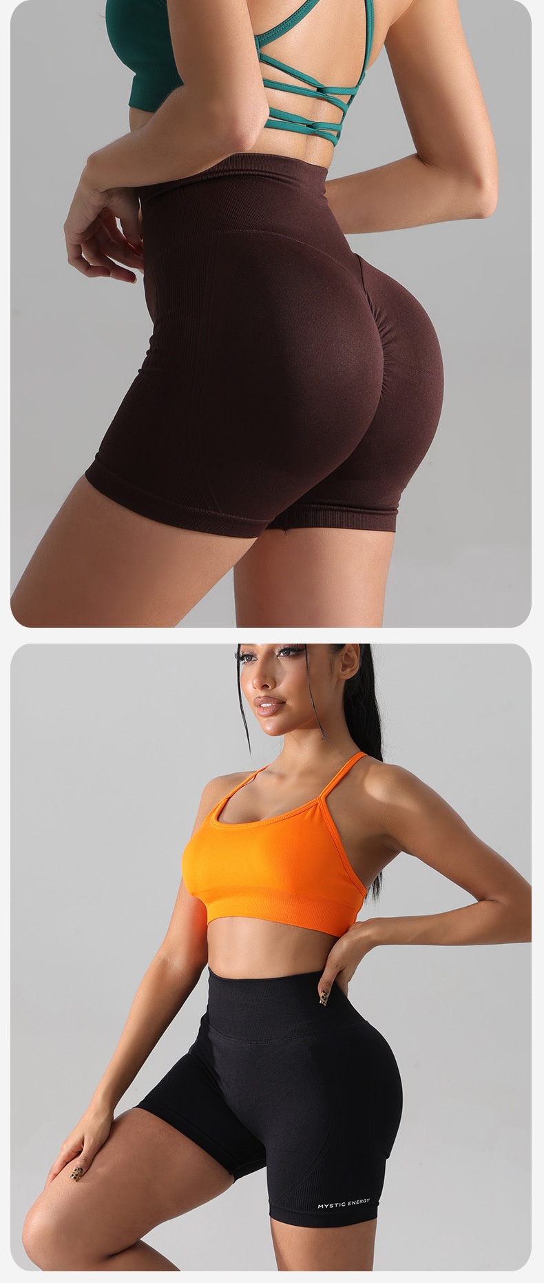 Summer New Women's Fitness Running Sports Cycling Pants Yoga Wear Tummy Control Tight Three-Quarter Shorts Wholesale_voghion.com