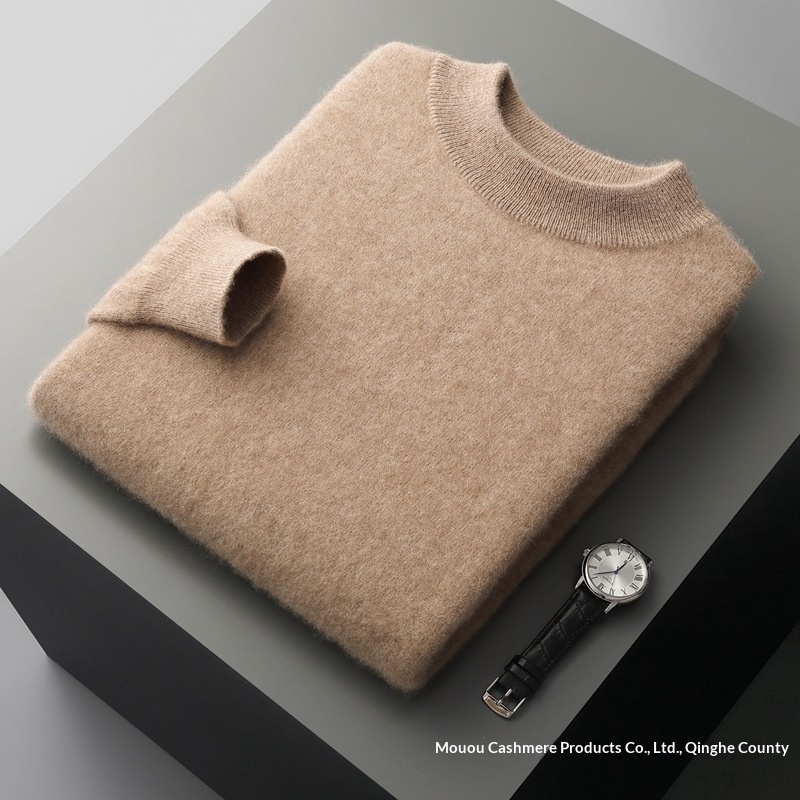 boy Boy Boy Boy Autumn Winter Pure 100% Wool Half Turtleneck Pullover Thickened Plus Size Cashmere Sweater Men Inner Layer Base Shirt_voghion.com