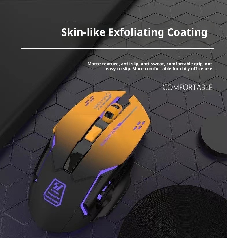 Digitex Digitex Digitex Grenzüberschreitender Großhandel E-Sport Mechanische Gaming Mehrfarbige Coole Kabellose Maus Desktop Notebook Business_voghion.com