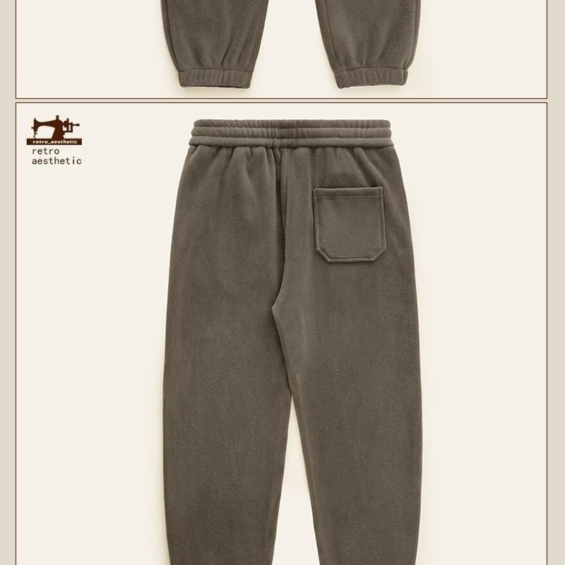 boy Autumn New Double-Sided Men's Large Size Cuffed Sweatpants Thickened Fleece Winter Unisex Sports Pants_voghion.com