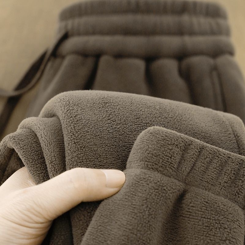 boy Autumn New Double-Sided Men's Large Size Cuffed Sweatpants Thickened Fleece Winter Unisex Sports Pants_voghion.com