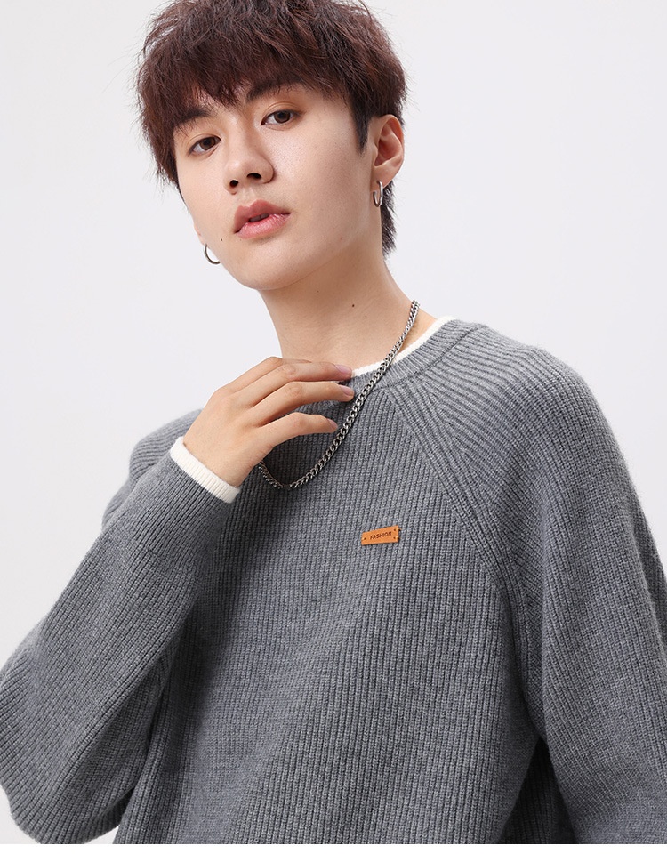 boy Boy Boy Boy Heavyweight Acrylic Yuanbao Needle Lazy Style Sweater Men's Loose Knitwear Thickened Coat_voghion.com