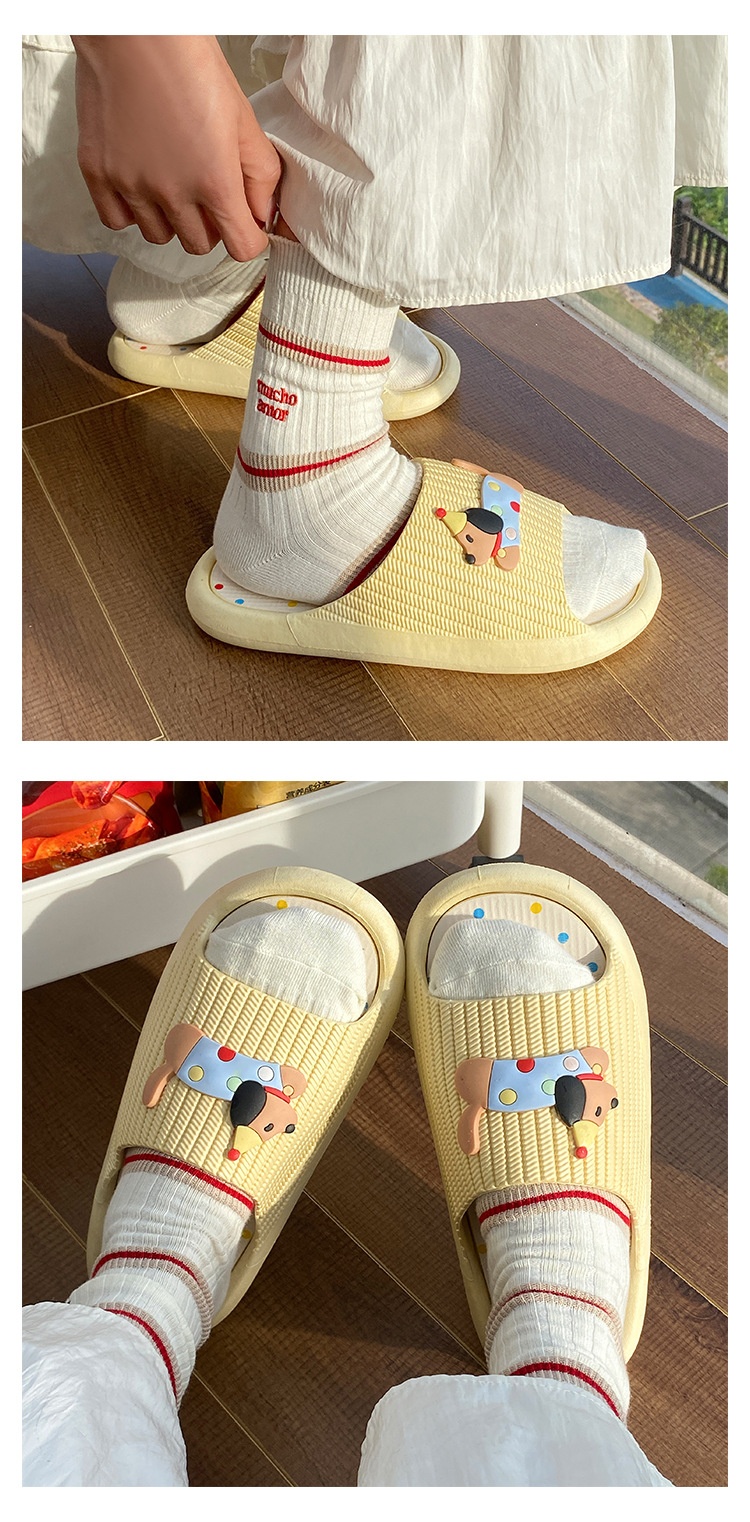 Zees, nuove pantofole estive universali con suola morbida antiscivolo e scritta "One Word" a forma di cucciolo di Natale, con suola spessa, per studenti e dormitori_voghion.com