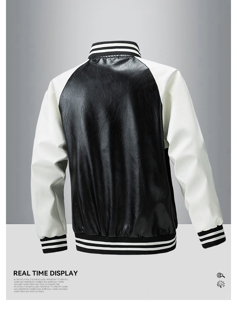 boy Cross-Border Men's Motorcycle 2024 Autumn Winter New European And American Trendy Casual Label Short PU Leather Jacket_voghion.com