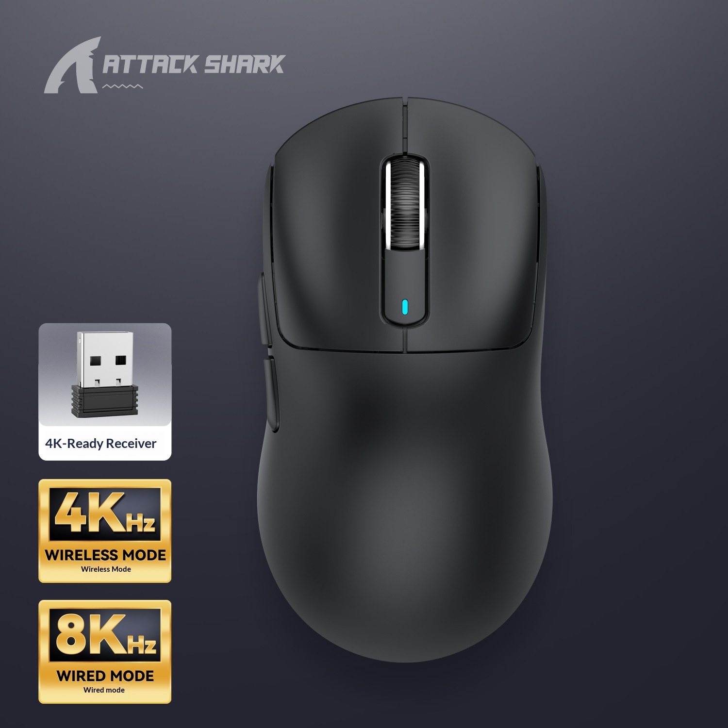 Digitex Digitex Attack Shark X3PRO Lightweight PAW3395 E-Sports Gaming Three-Mode 4K Wireless 8K Computer Mouse_voghion.com