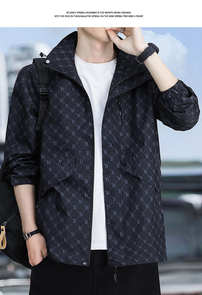 Veste coupe-vent décontractée et tendance imperméable pour homme, collection printemps 2023_voghion.com