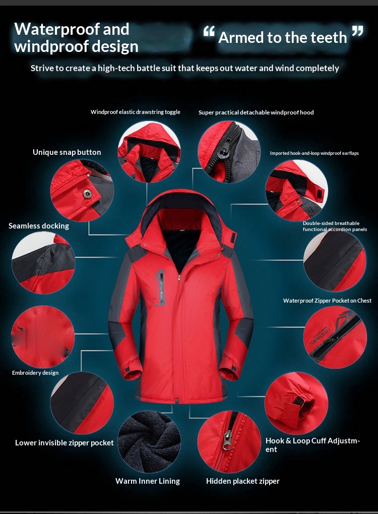 Wasserdichte Jungenjacke mit Fleecefutter, dick gefüttert, bedruckt, ideal für Winter-Fabrikuniformen, aus Baumwolle, Softshell-Material_voghion.com