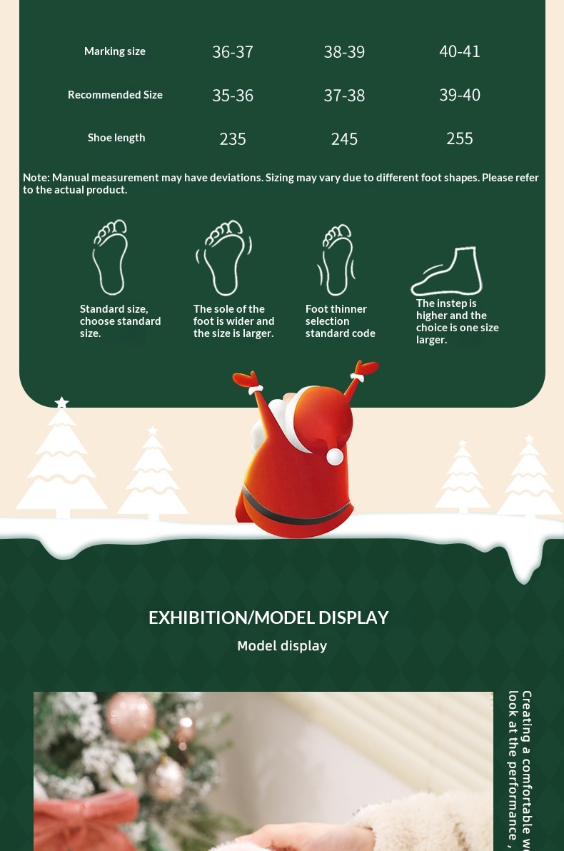 Zees graziose pantofole natalizie in cotone da donna, nuovo stile 2025, comode con una morbida imbottitura, adatte per l'autunno_voghion.com