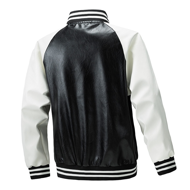 boy Cross-Border Men's Motorcycle 2024 Autumn Winter New European And American Trendy Casual Label Short PU Leather Jacket_voghion.com