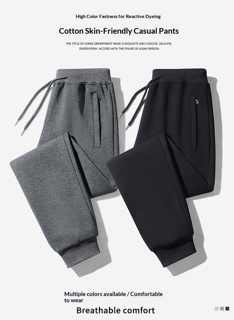 Pantaloni lunghi da jogging da uomo, larghi e dritti, in puro cotone, casual, taglie forti, primavera estate, nuovi_voghion.com