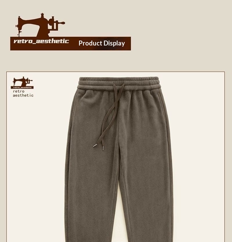 boy Autumn New Double-Sided Men's Large Size Cuffed Sweatpants Thickened Fleece Winter Unisex Sports Pants_voghion.com