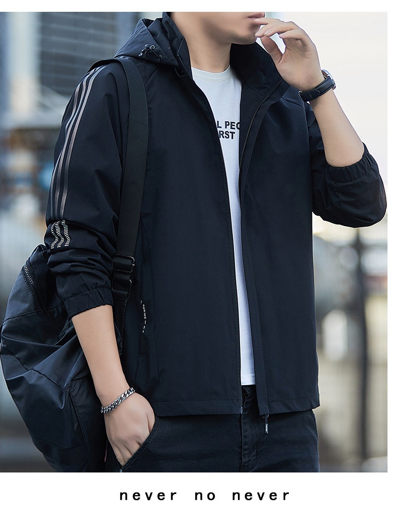 Giacca da ragazzo Primavera Autunno 2024 Nuovo stile Trendy Brand Giacca a vento da uomo alla moda casual con cappuccio Abbigliamento da lavoro_voghion.com