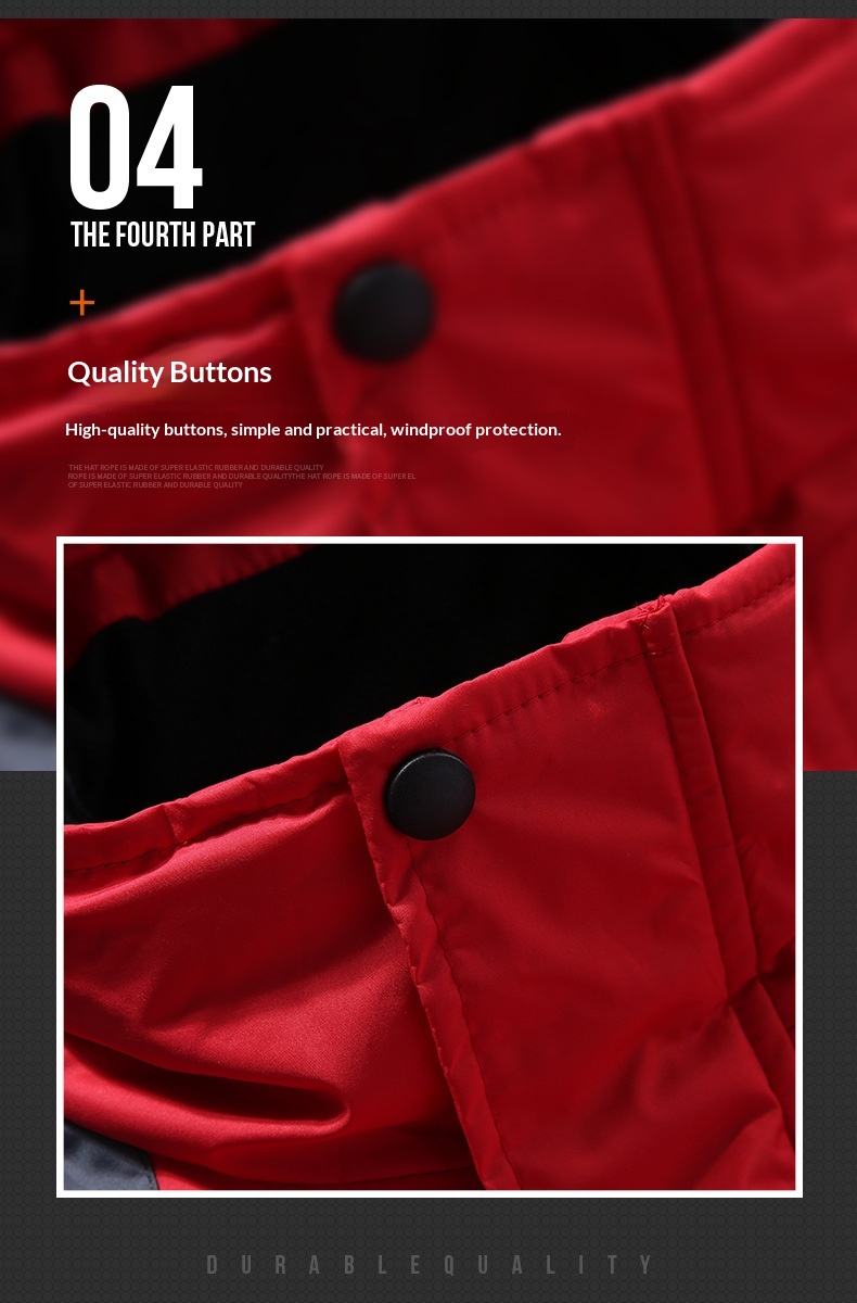 Outdoor-Jacke für Jungen, Fleece-gefüttert, dick gefüttert, für Herren, Skifahren, Bergsteigen, Paar, warmer, kältebeständiger Baumwollmantel, Übergröße_voghion.com