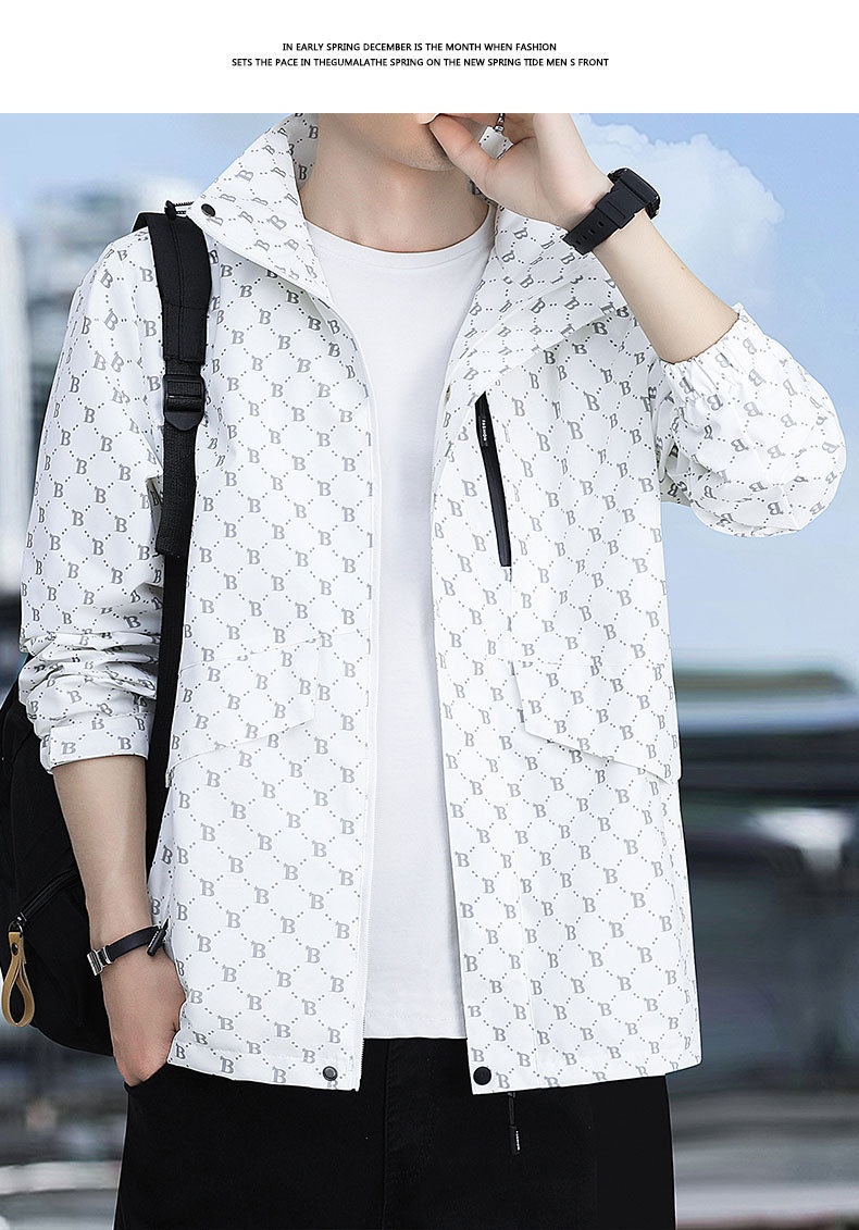 Veste coupe-vent décontractée et tendance imperméable pour homme, collection printemps 2023_voghion.com