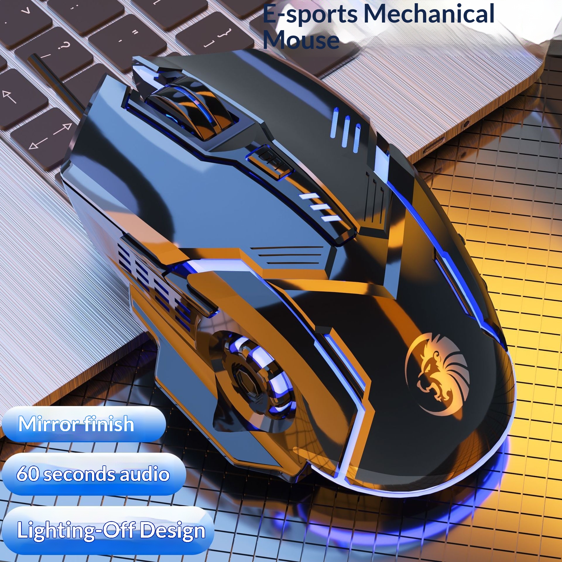 Digitex Digitex Digitex Qiongshu F7 Wired USB Silent Sound Lighted Weighted Gaming Office Home Desktop Laptop Universal Mouse_voghion.com