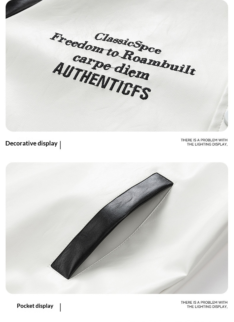 boy Cross-Border Men's Motorcycle 2024 Autumn Winter New European And American Trendy Casual Label Short PU Leather Jacket_voghion.com