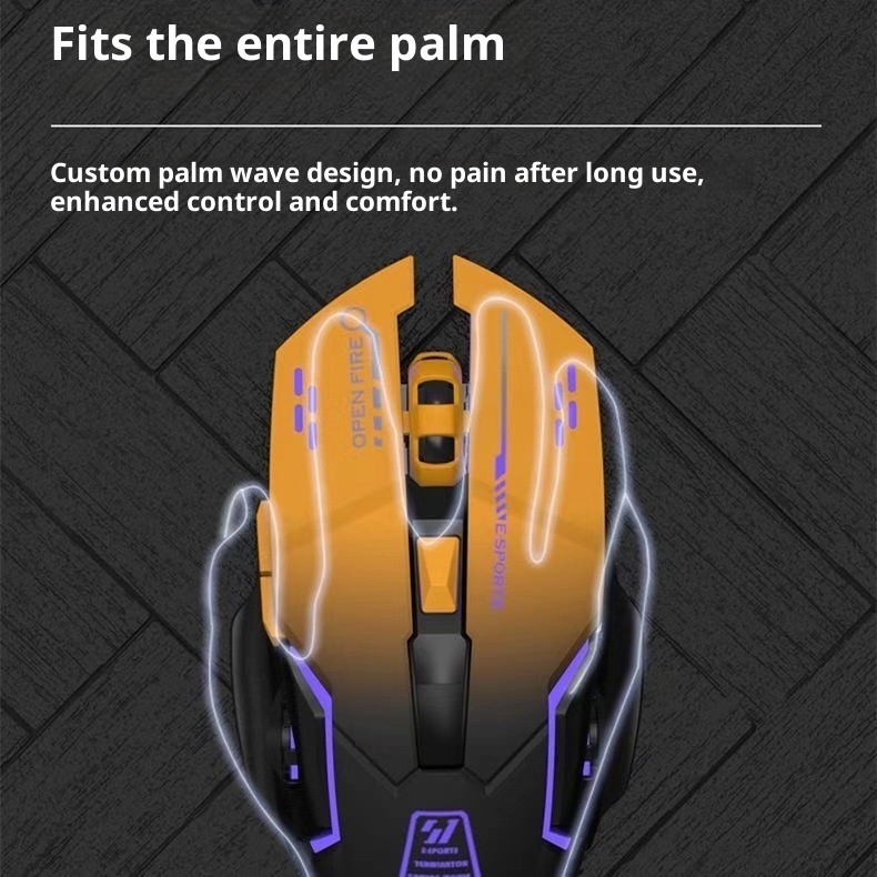 Digitex Digitex Digitex Grenzüberschreitender Großhandel E-Sport Mechanische Gaming Mehrfarbige Coole Kabellose Maus Desktop Notebook Business_voghion.com