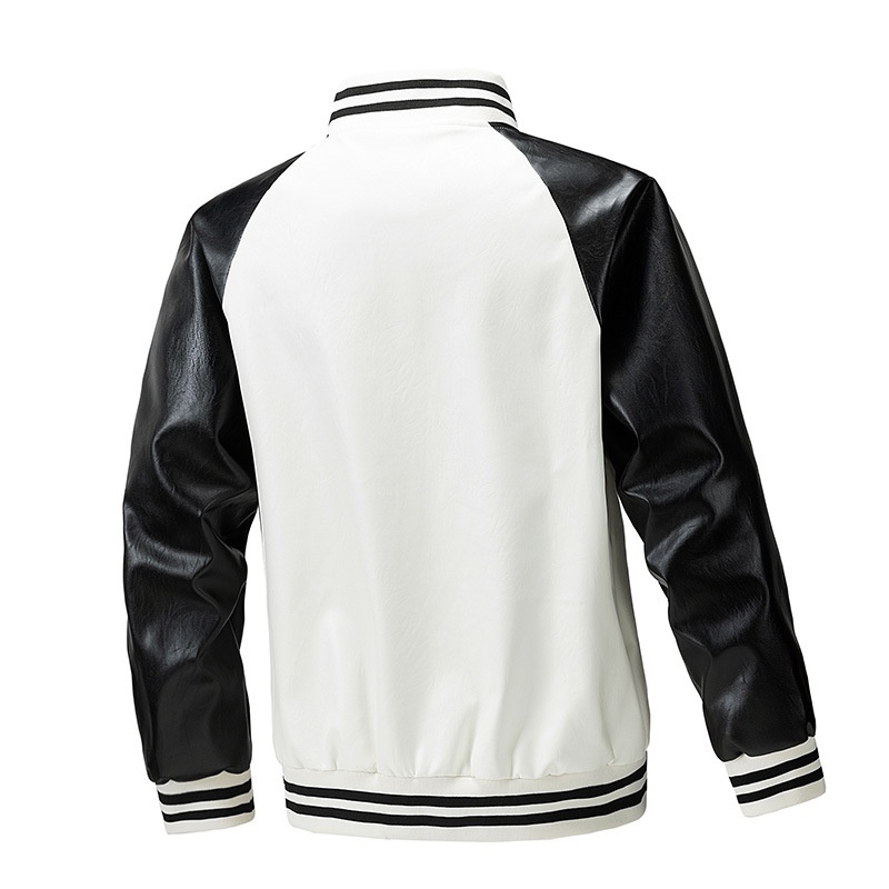 boy Cross-Border Men's Motorcycle 2024 Autumn Winter New European And American Trendy Casual Label Short PU Leather Jacket_voghion.com