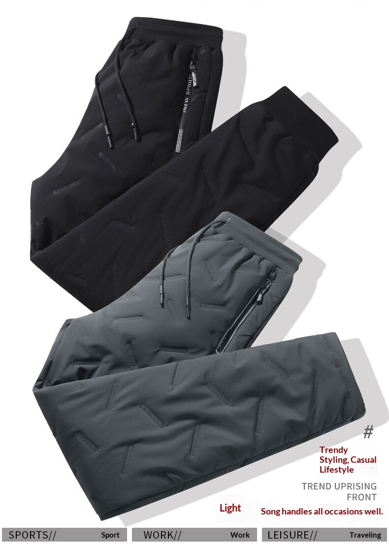 Winterhose für Jungen, Fleecegefüttert, Krepp, gerades Bein, dicke Baumwolle, Sport- und Freizeithose in Übergröße_voghion.com