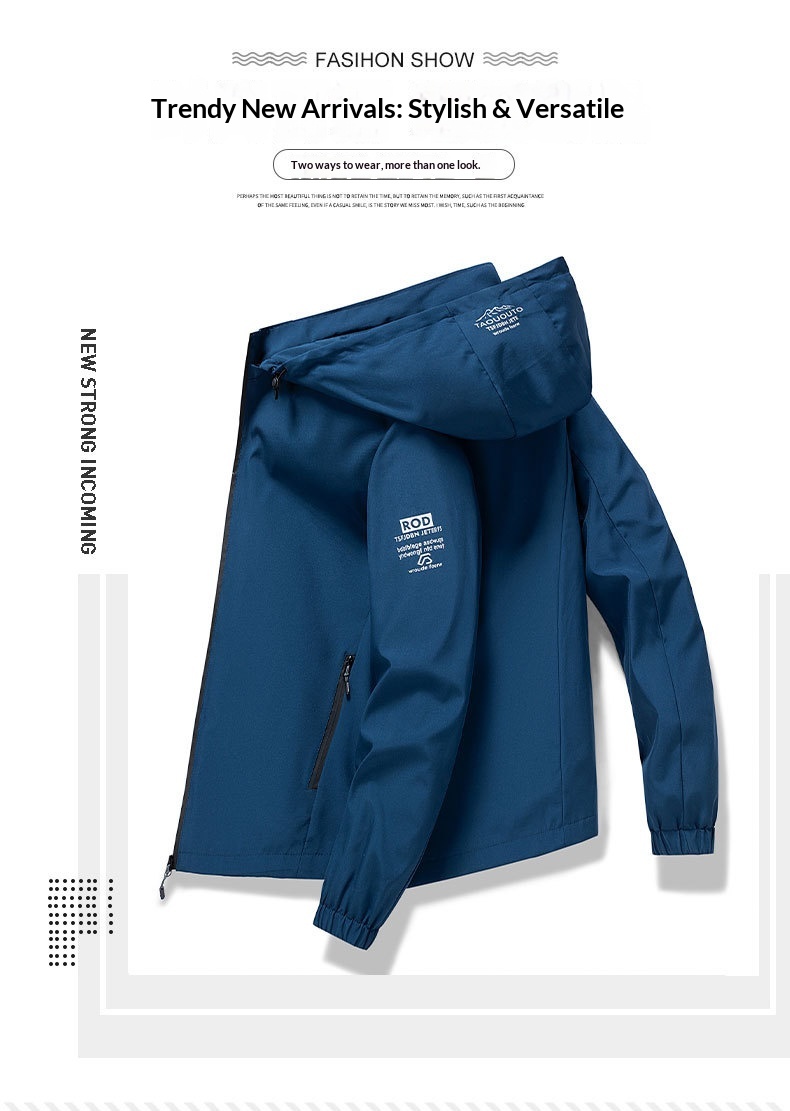 ragazzo Ragazzo E-commerce transfrontaliero Giacca a vento sottile con cappuccio Abbigliamento da uomo Sport all'aria aperta Giacca casual Uomo Primavera Autunno_voghion.com