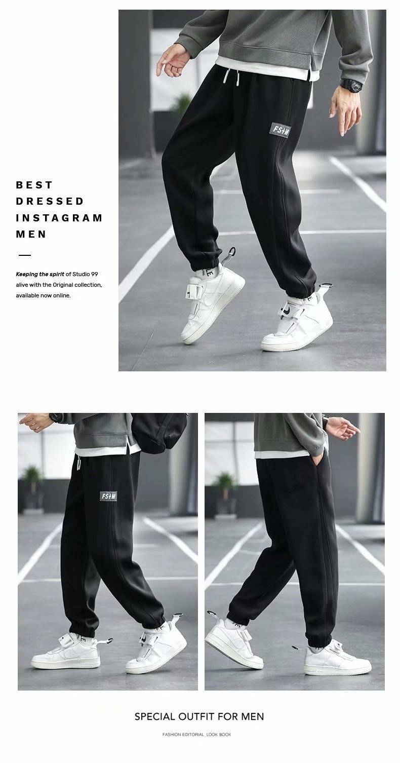 Pantalon de survêtement long et chaud pour homme, idéal pour l'automne et l'hiver. Taille L._voghion.com