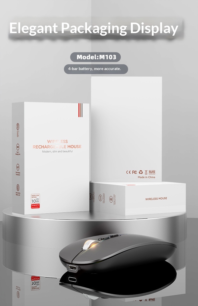 Digitex Digitex 2.4G Bluetooth Silent Portable Battery Display Desktop Laptop Universal Three-Mode Wireless Mouse_voghion.com