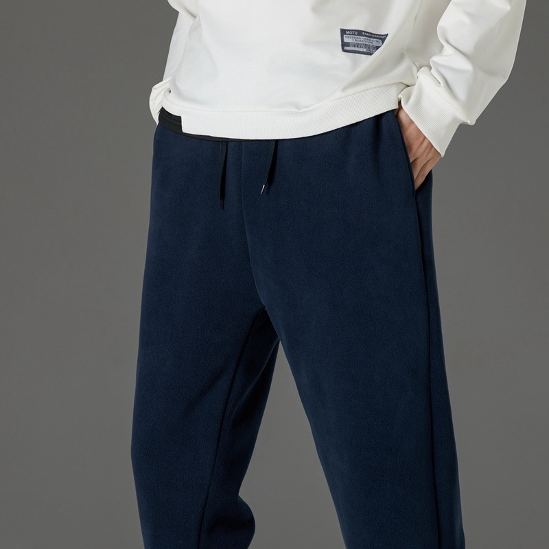 boy Autumn New Double-Sided Men's Large Size Cuffed Sweatpants Thickened Fleece Winter Unisex Sports Pants_voghion.com