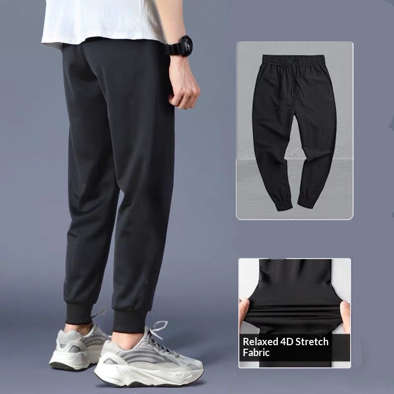 Pantaloni da jogging da uomo lunghi, larghi, a tinta unita, a nove punti, casual, autunnali, taglie grandi, estivi, sportivi, ad asciugatura rapida_voghion.com